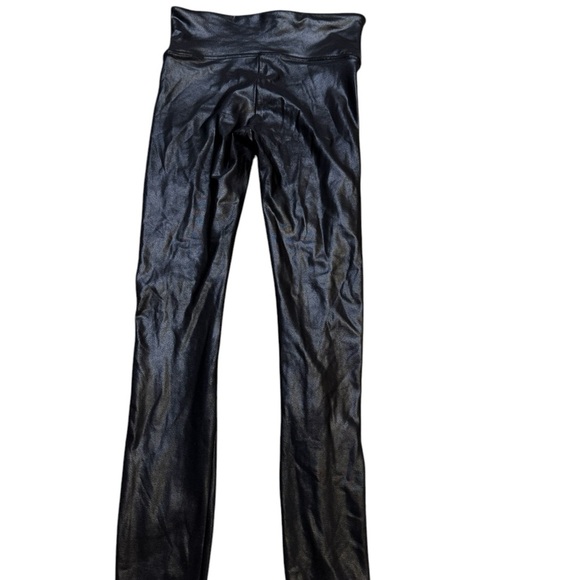 🖤 Spanx Faux Leather Leggings‎ 🤍 White Side Stripe Shaping Fit M 🖤 - Picture 3 of 4